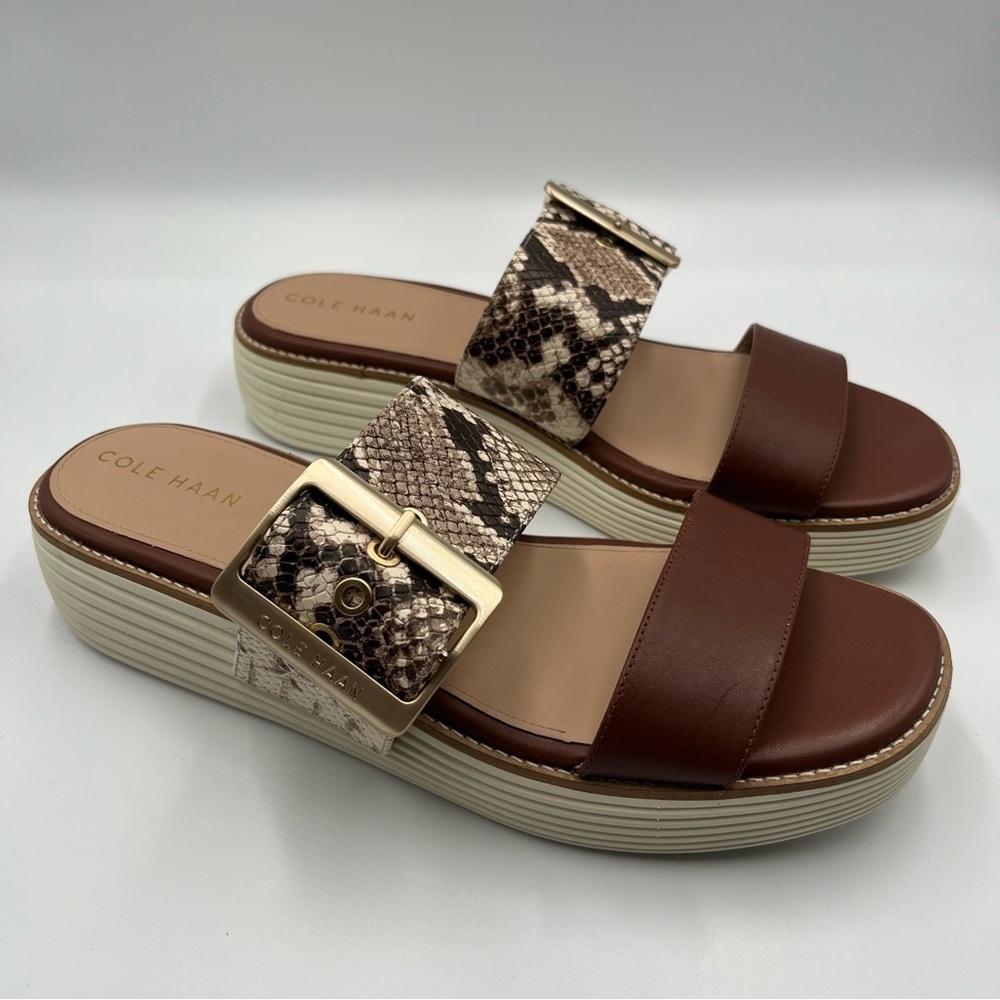 COLE HAAN Original Grand OG Platform Sandal Sandollar Snake Print Sz 9